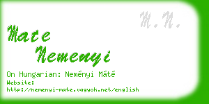 mate nemenyi business card