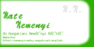 mate nemenyi business card
